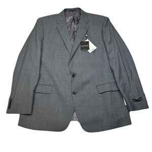 Lauren‎ Ralph Lauren Suit Jacket Mens 46L 46 Grey Sharkskin Stretch NEW $295
